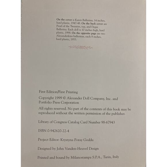 Madame Alexander Dolls Book Portfolio Press Collectible First Edition 1999 NEW - Picture 3 of 12